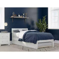 Lit plateforme double avec lit gigogne double XL, placage de noyer, support central renforcé