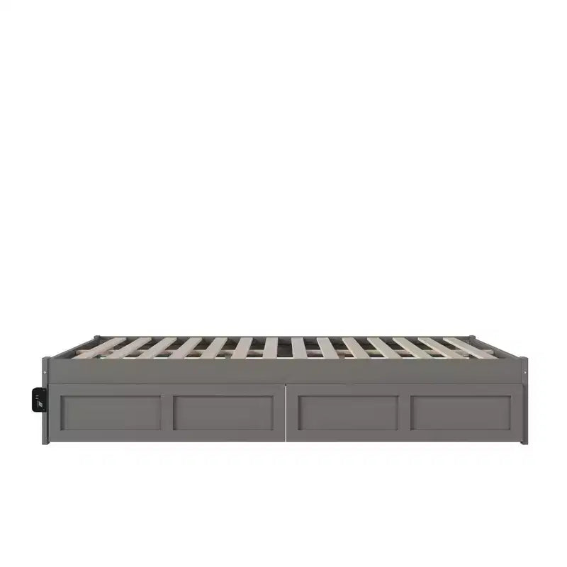 Lit plateforme avec chargeur turbo USB et 2 tiroirs de rangement extra-longs
