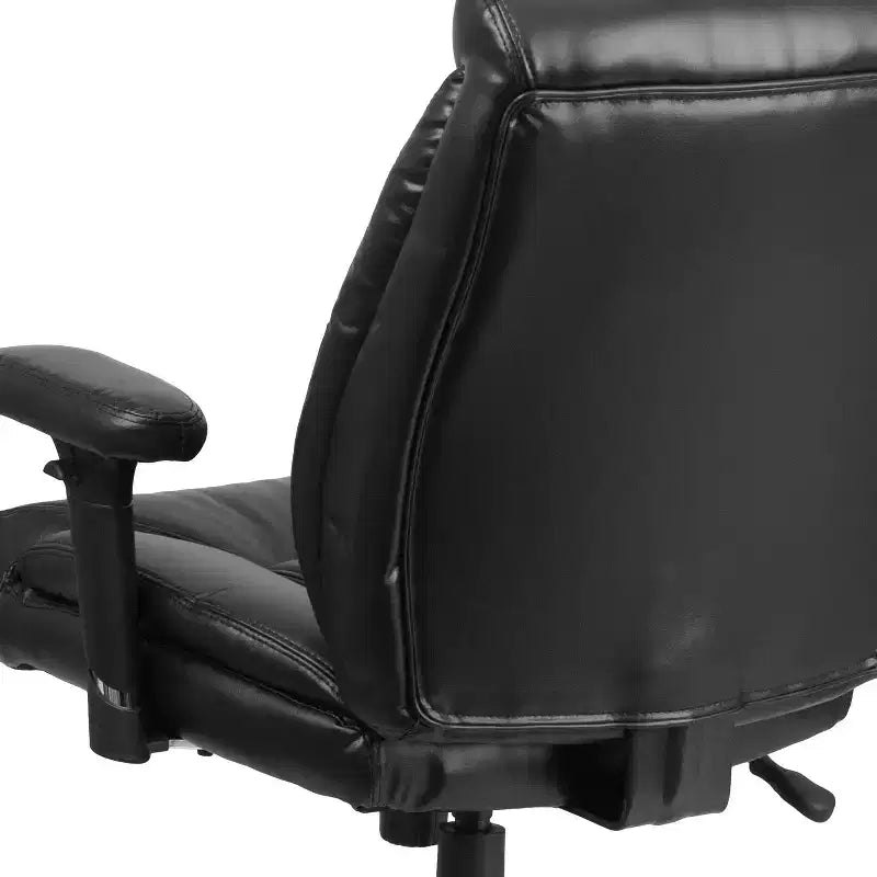 Fauteuil de bureau ergonomique à roulettes, grande taille, supportant 180 kg, avec siège capitonné profond et accoudoirs réglables