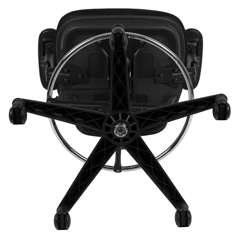 Chaise de bureau ergonomique à dossier mi-haut en maille avec repose-pieds chromé réglable et accoudoirs réglables