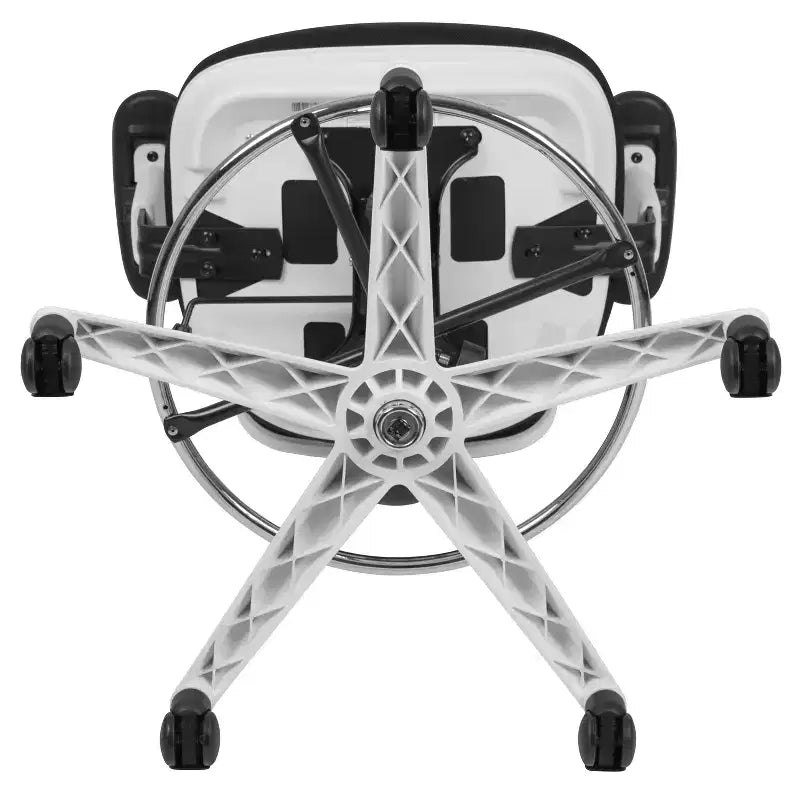 Chaise de bureau ergonomique à dossier mi-haut en maille avec repose-pieds chromé réglable et accoudoirs réglables