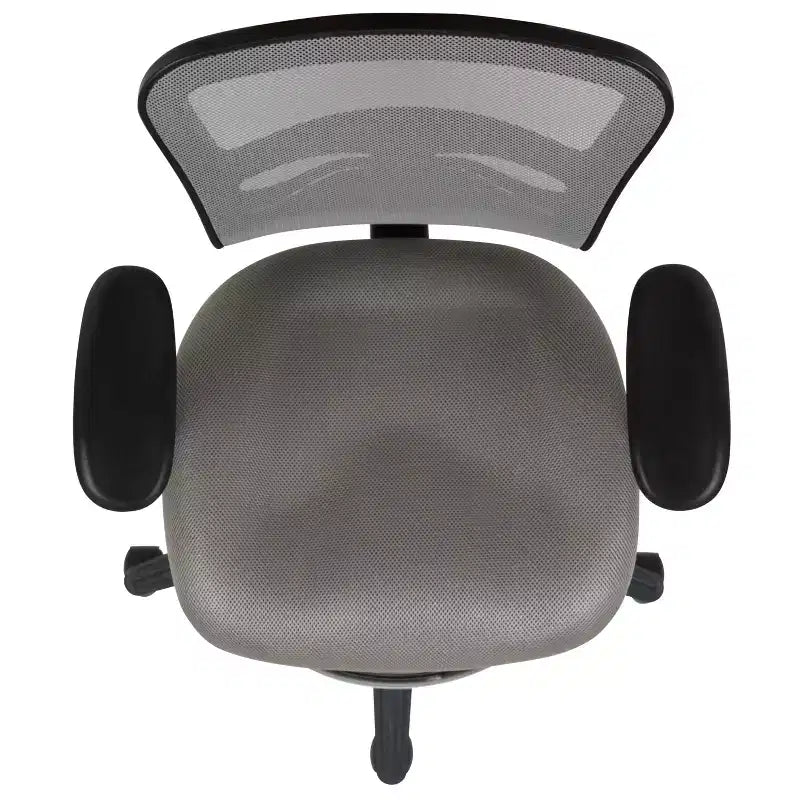 Chaise de bureau ergonomique à dossier mi-haut en maille avec repose-pieds chromé réglable et accoudoirs réglables