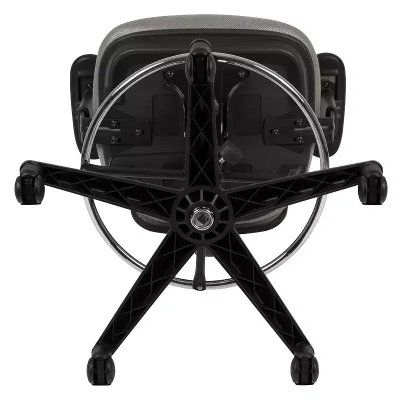 Chaise de bureau ergonomique à dossier mi-haut en maille avec repose-pieds chromé réglable et accoudoirs réglables