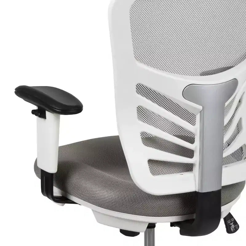 Chaise de bureau ergonomique à dossier mi-haut en maille avec repose-pieds chromé réglable et accoudoirs réglables