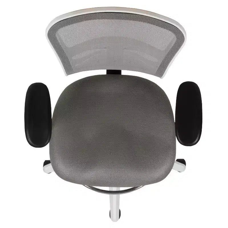 Chaise de bureau ergonomique à dossier mi-haut en maille avec repose-pieds chromé réglable et accoudoirs réglables