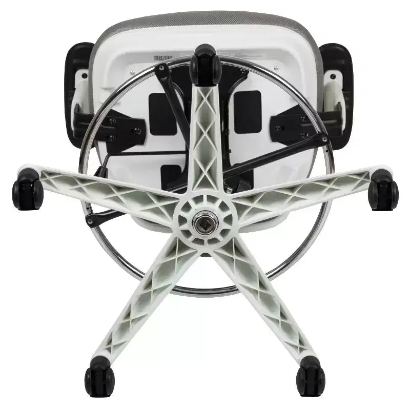 Chaise de bureau ergonomique à dossier mi-haut en maille avec repose-pieds chromé réglable et accoudoirs réglables