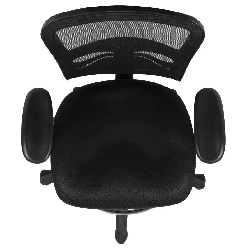 Chaise de bureau ergonomique à dossier mi-haut en maille avec repose-pieds chromé réglable et accoudoirs réglables