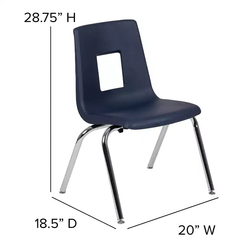 Chaise scolaire empilable Student Stack, 16 pouces, pour salle de classe et garderie