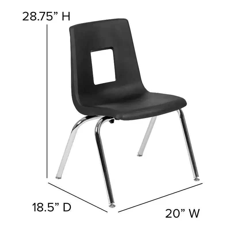 Chaise scolaire empilable Student Stack, 16 pouces, pour salle de classe et garderie