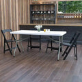 Table pliante en plastique blanc, plateau en granit, 1,5 m, table pliante pour banquet/événement