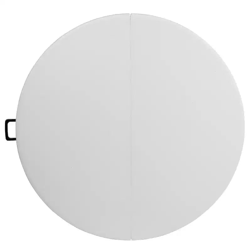 Table de réception pliable en plastique blanc imitation granit de 1,2 m de diamètre avec poignée