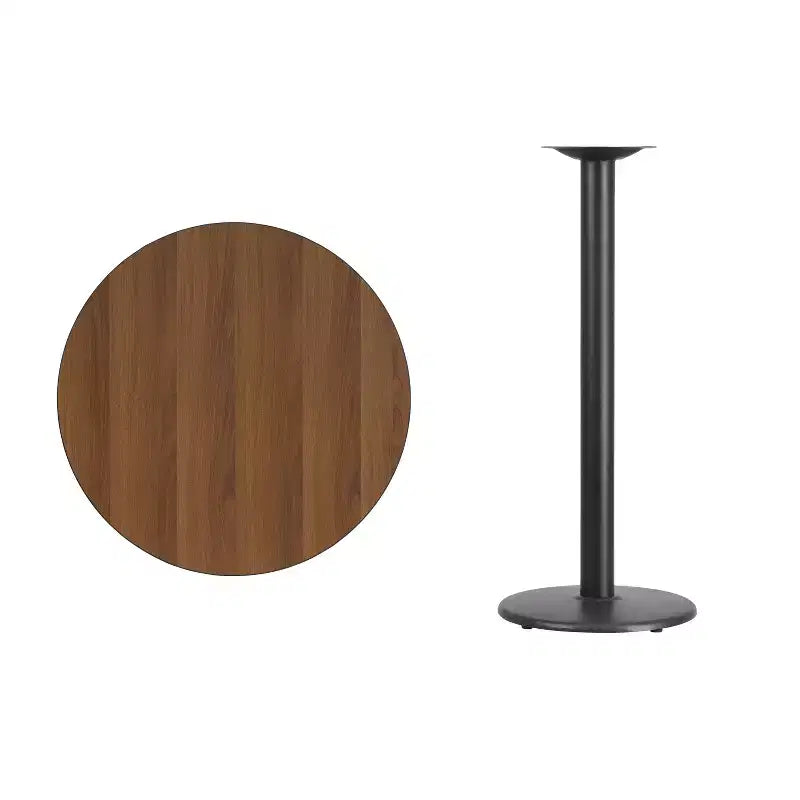 Plateau de table stratifié rond de 30 po avec base de table ronde de 18 po de hauteur bar