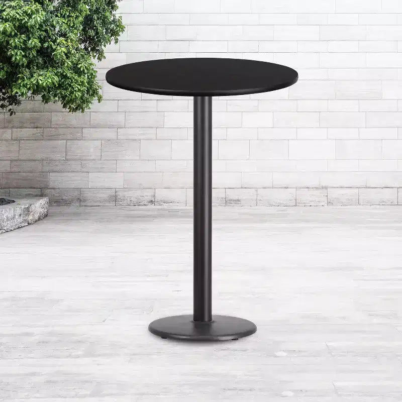 Plateau de table stratifié rond de 30 po avec base de table ronde de 18 po de hauteur bar