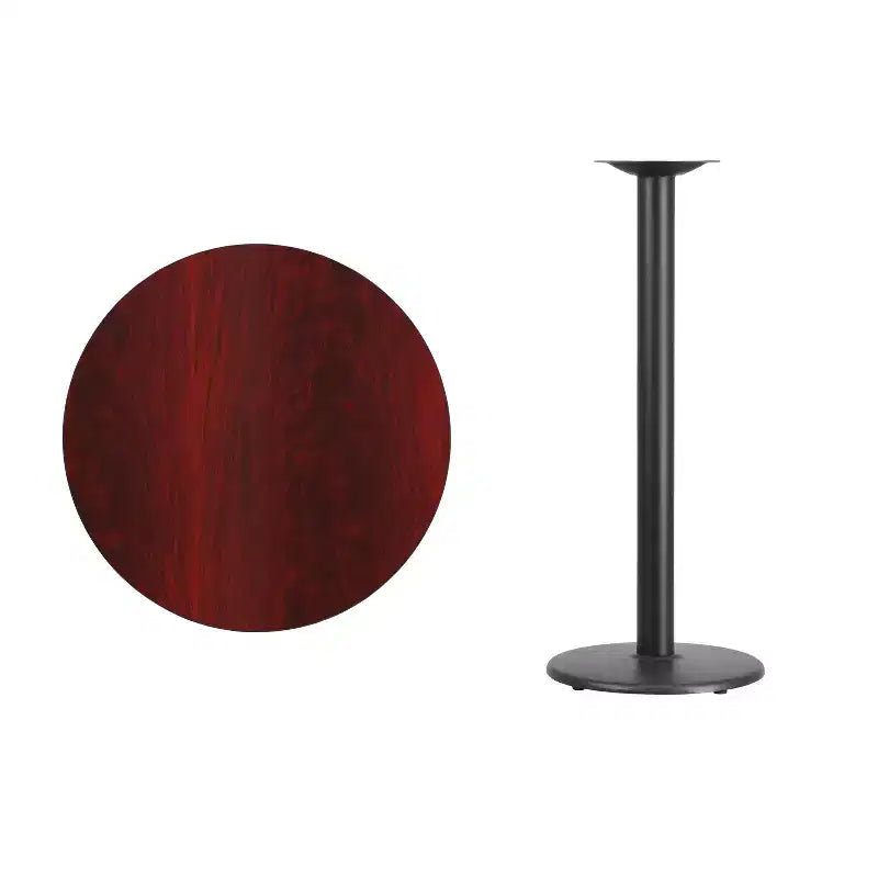 Plateau de table stratifié rond de 30 po avec base de table ronde de 18 po de hauteur bar