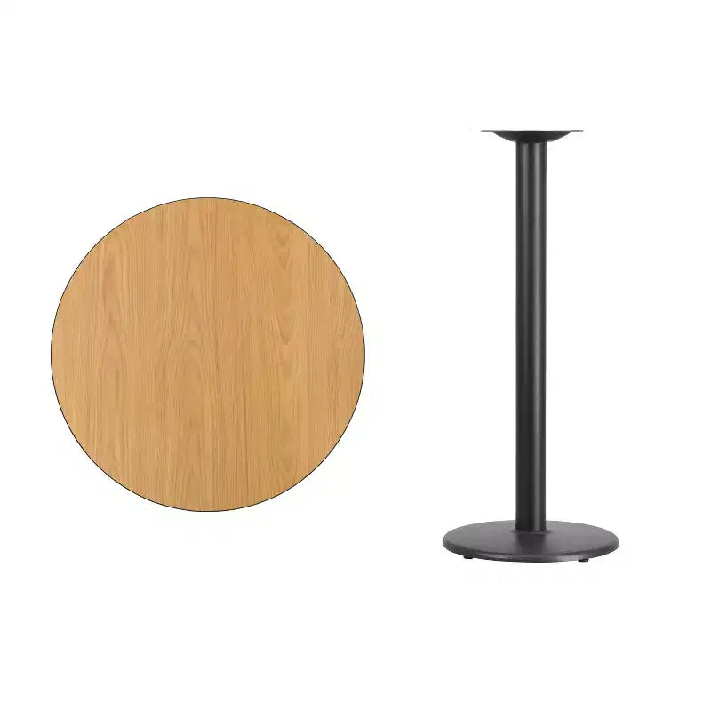 Plateau de table stratifié rond de 30 po avec base de table ronde de 18 po de hauteur bar
