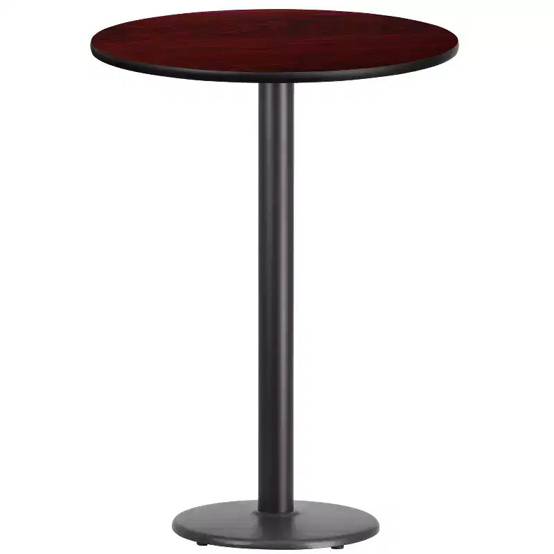 Plateau de table stratifié rond de 30 po avec base de table ronde de 18 po de hauteur bar