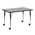 Table d'activités HP stratifiée, ajustable, rectangulaire 24x48, mobile