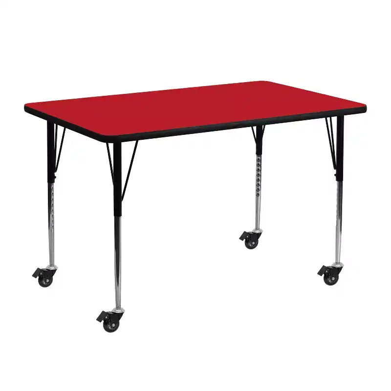 Table d'activités HP stratifiée, ajustable, rectangulaire 24x48, mobile