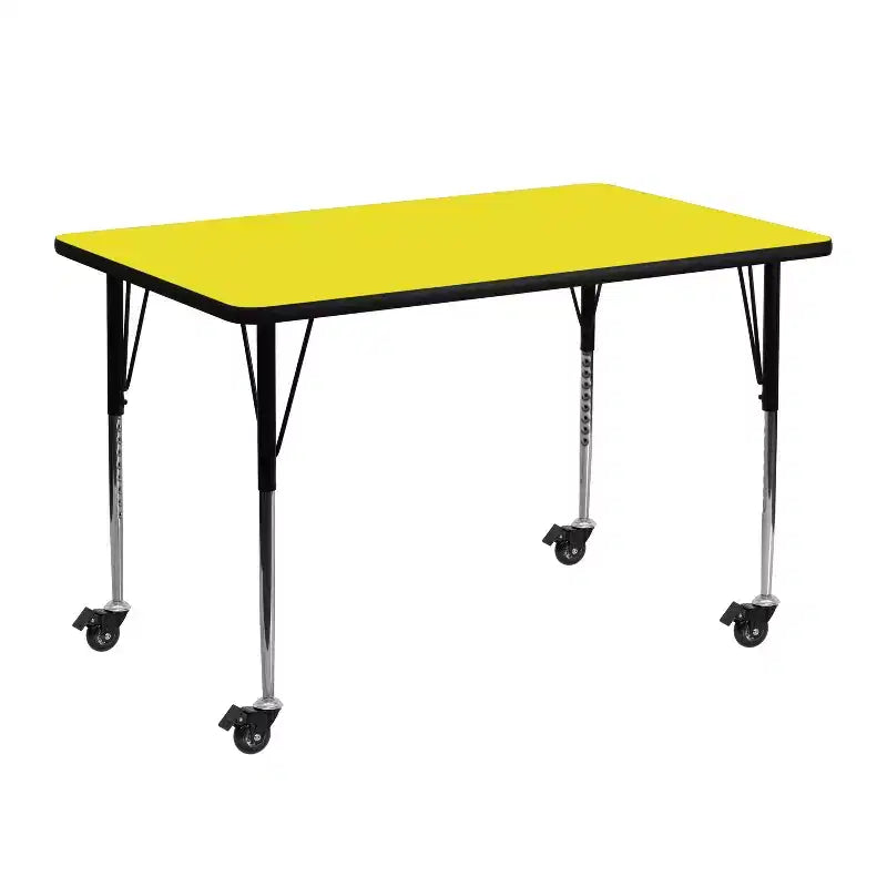 Table d'activités HP stratifiée, ajustable, rectangulaire 24x48, mobile