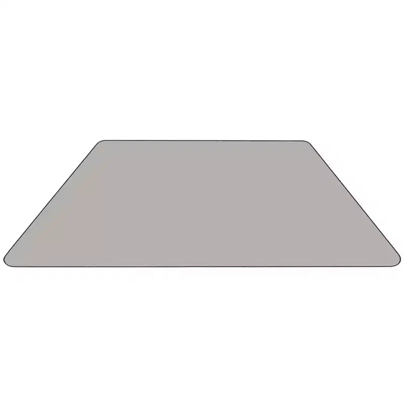 Table d'activité réglable mobile en stratifié gris HP de forme trapézoïdale