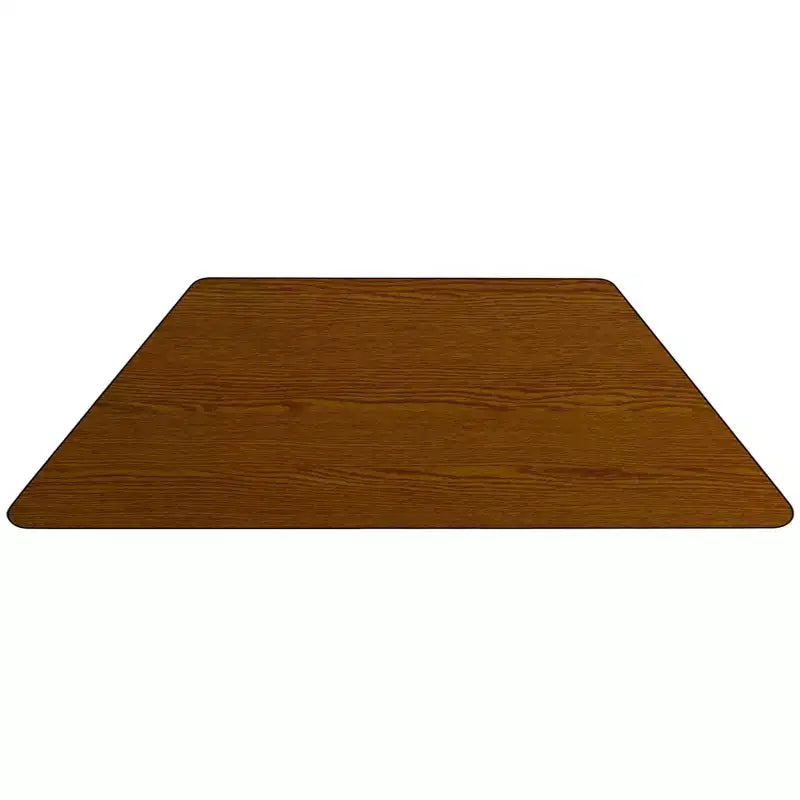 Table d'activité réglable mobile en stratifié gris HP de forme trapézoïdale