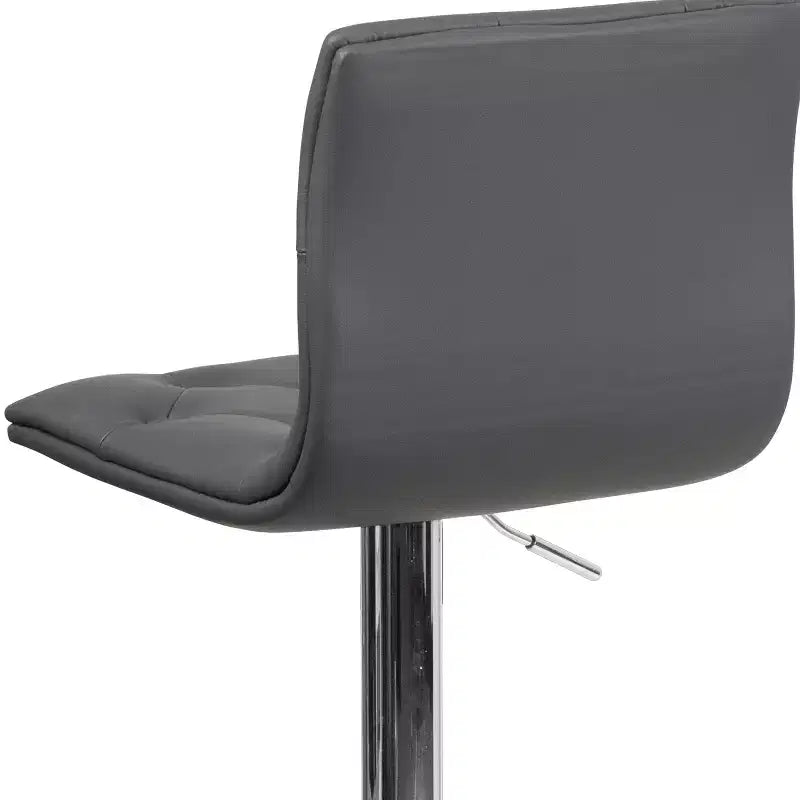 Tabouret de bar à hauteur réglable en vinyle capitonné avec piètement chromé