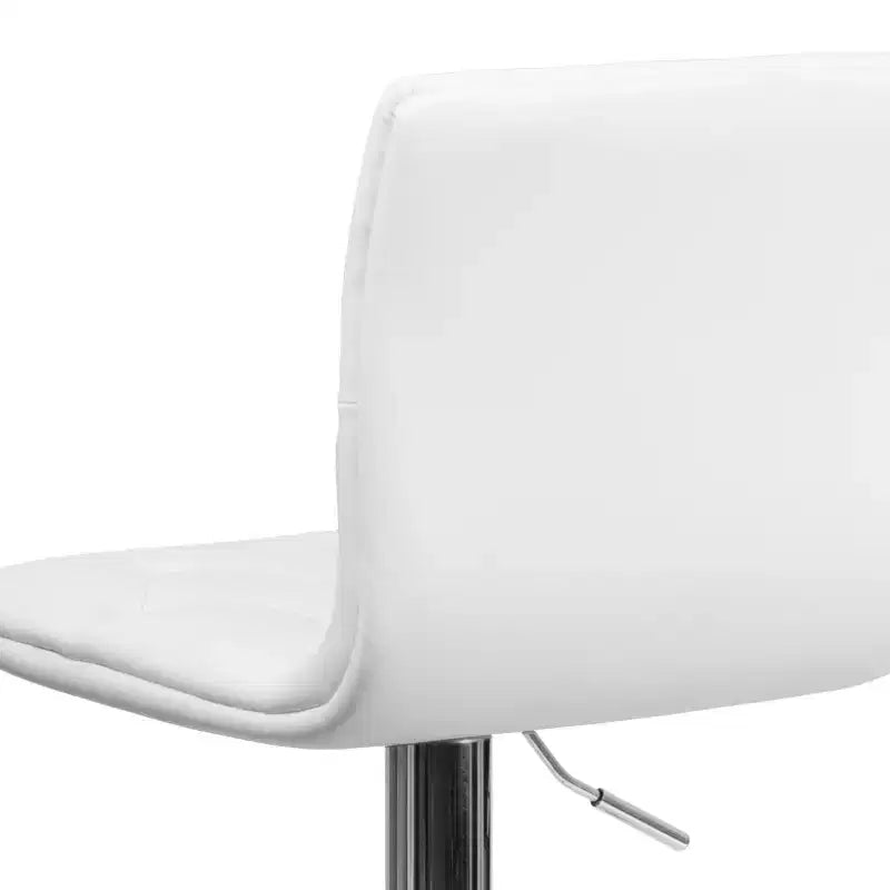 Tabouret de bar à hauteur réglable en vinyle capitonné avec piètement chromé