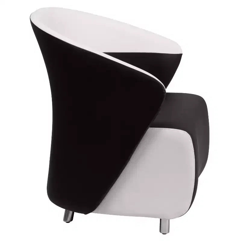 Chaise longue de bureau à dossier incurvé "barrel back"