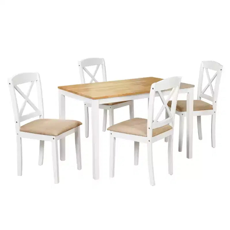 Ensemble de salle à manger rectangulaire Mason Farmhouse Crossback 5 pièces 4 places de Buylateral