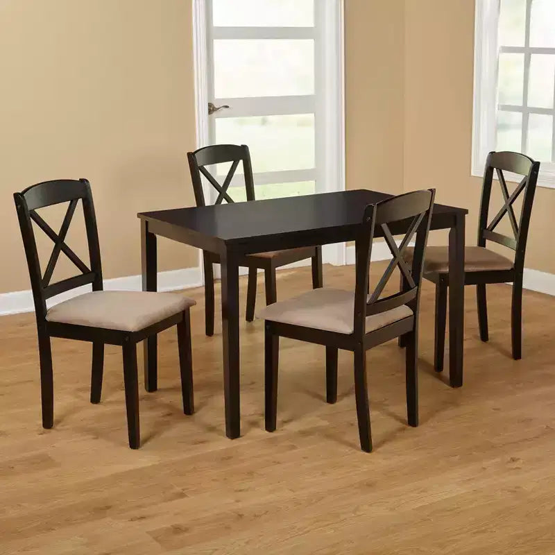 Ensemble de salle à manger rectangulaire Mason Farmhouse Crossback 5 pièces 4 places de Buylateral