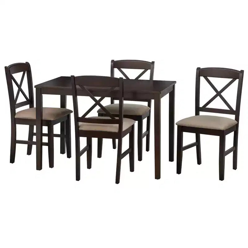 Ensemble de salle à manger rectangulaire Mason Farmhouse Crossback 5 pièces 4 places de Buylateral
