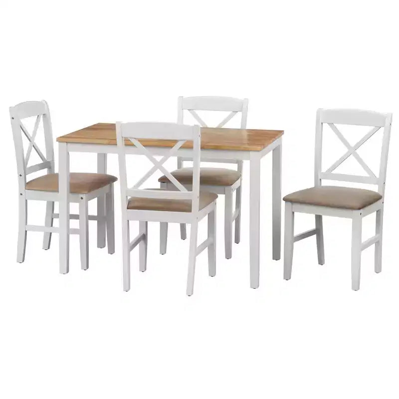 Ensemble de salle à manger rectangulaire Mason Farmhouse Crossback 5 pièces 4 places de Buylateral