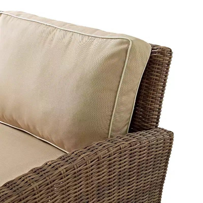 Ensemble de 4 pièces d'extérieur sectionnel en osier Bradenton avec table de foyer - Crosley
