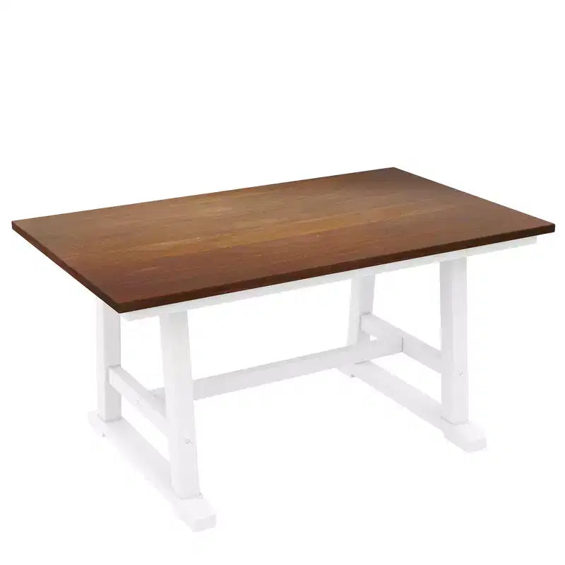 Ensemble de table à manger en bois de ferme 6 pièces avec longue banquette et 4 chaises de salle à manger - ModernLuxe