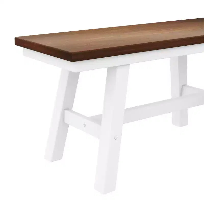 Ensemble de table à manger en bois de ferme 6 pièces avec longue banquette et 4 chaises de salle à manger - ModernLuxe