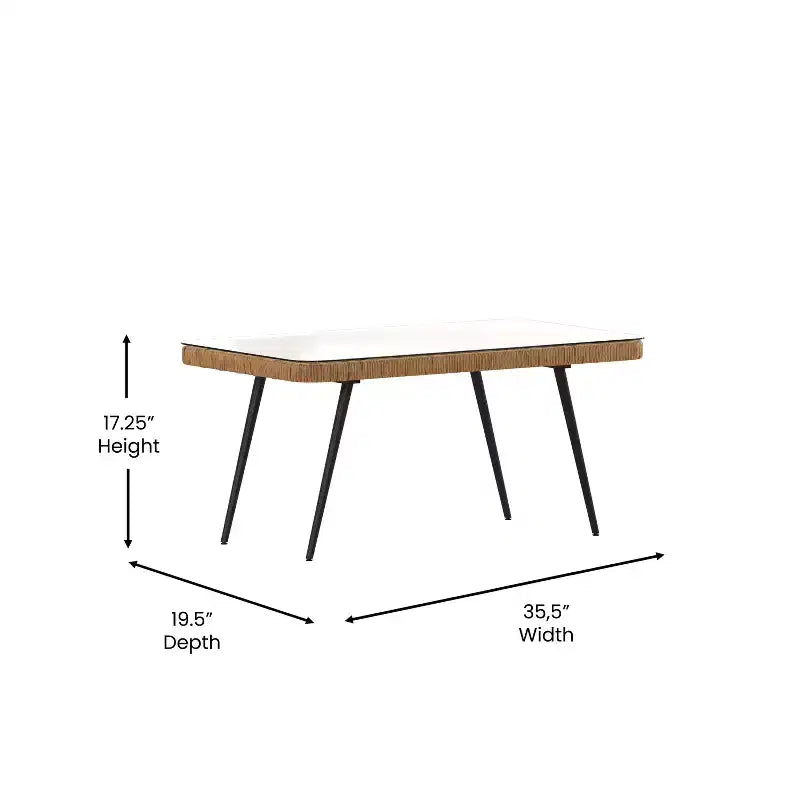 Ensemble de patio bohème Merrick Lane de quatre pièces tressé en corde de rotin naturel pour l'intérieur/l'extérieur avec deux chaises, une causeuse et une table avec coussins