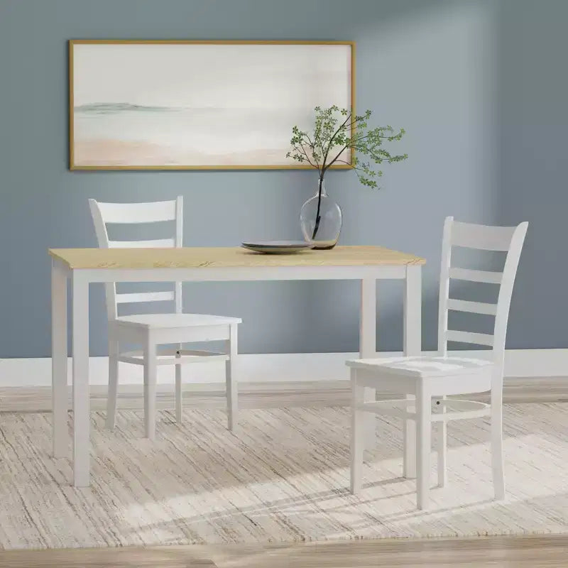 Glenwillow Home Table à manger en bois 48 po + Chaises de salle à manger à dossier ajouré (Ensemble de 3 ou 5 pièces)