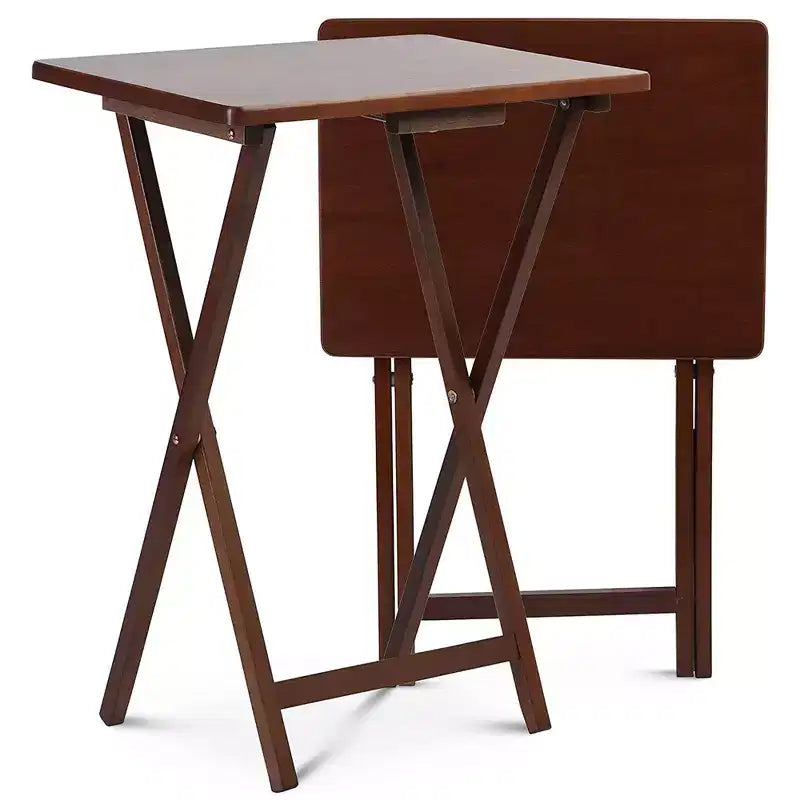 PJ Wood Table de service pliante pour télévision, en chêne miel (Lot de 8)
