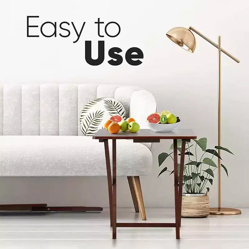 PJ Wood Table de service pliante pour télévision, en chêne miel (Lot de 8)