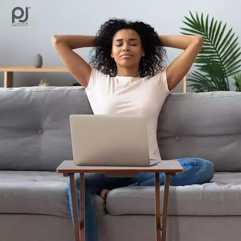 PJ Wood Table de service pliante pour télévision, en chêne miel (Lot de 8)