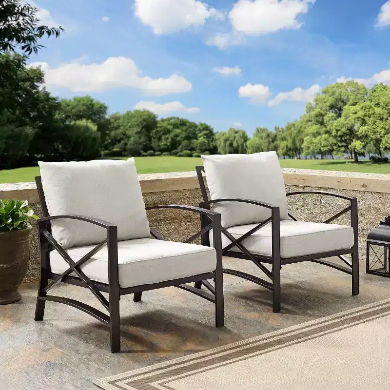 Ensemble de 2 chaises de patio extérieures Crosley Kaplan