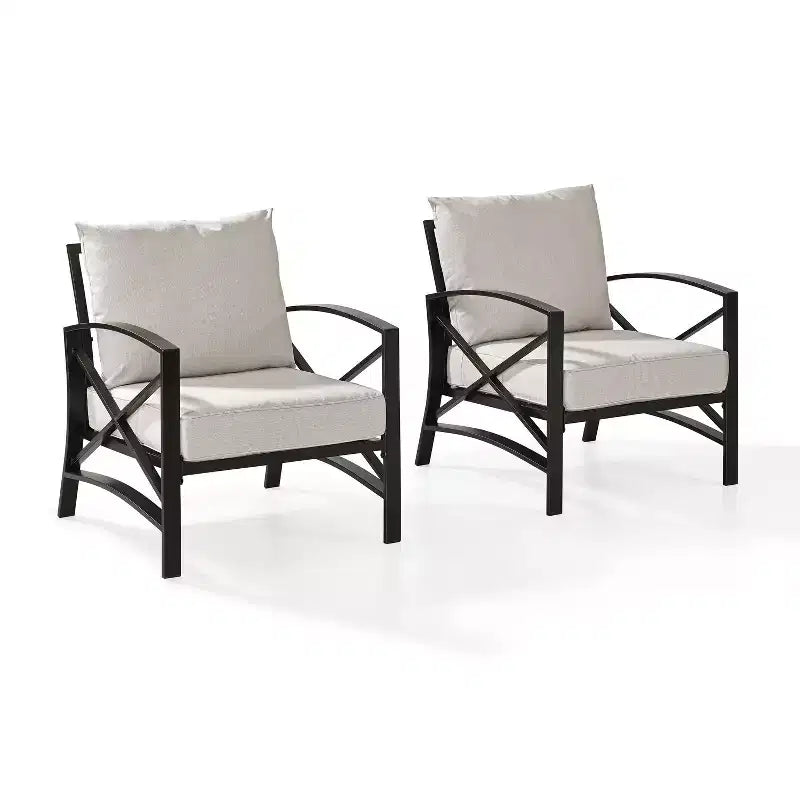Ensemble de 2 chaises de patio extérieures Crosley Kaplan