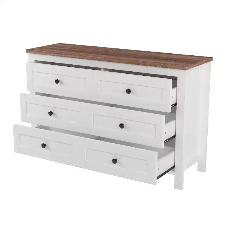 Ensembles de Chambre 3 Pièces style Ferme, Lit Plateforme avec Rangement et Table de Chevet et Commode 4 Tiroirs - ModernLuxe