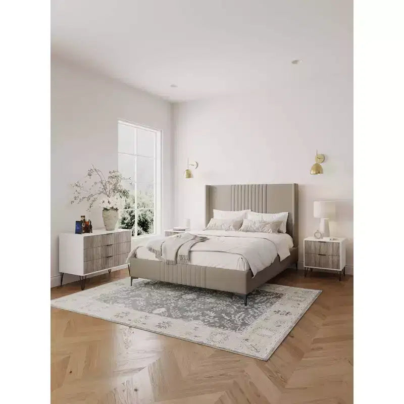 Ensemble commode 3 tiroirs et table de nuit 2 tiroirs moderne 2 pièces Manhattan Comfort Dumbo