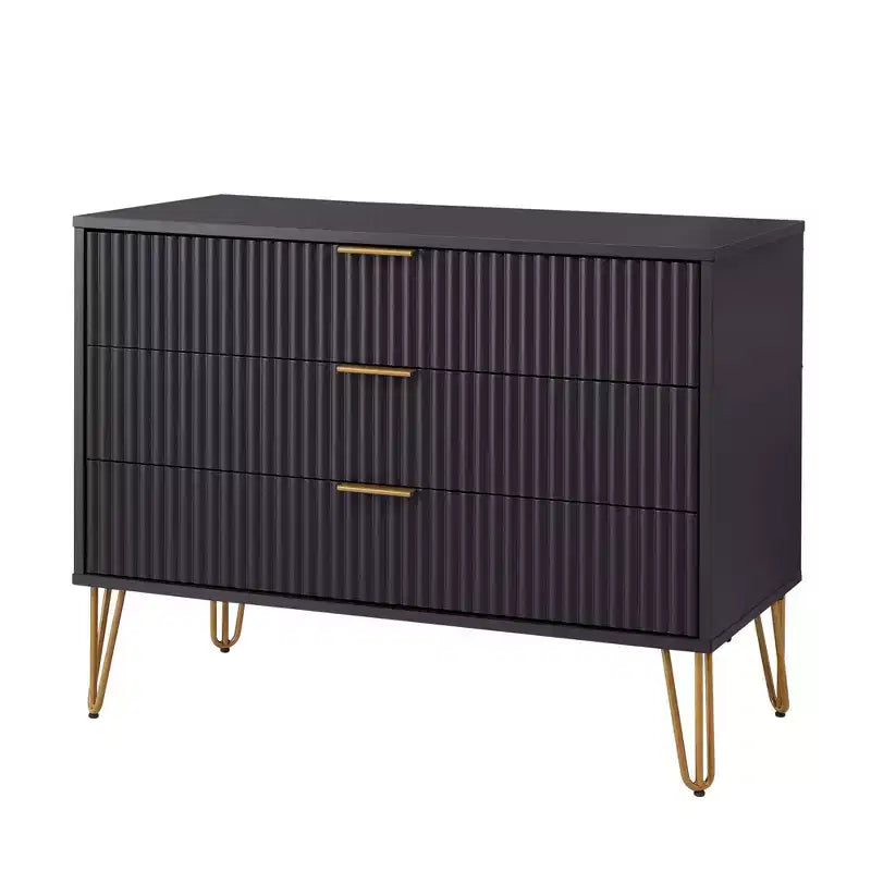 Ensemble commode 3 tiroirs et table de nuit 2 tiroirs moderne 2 pièces Manhattan Comfort Dumbo