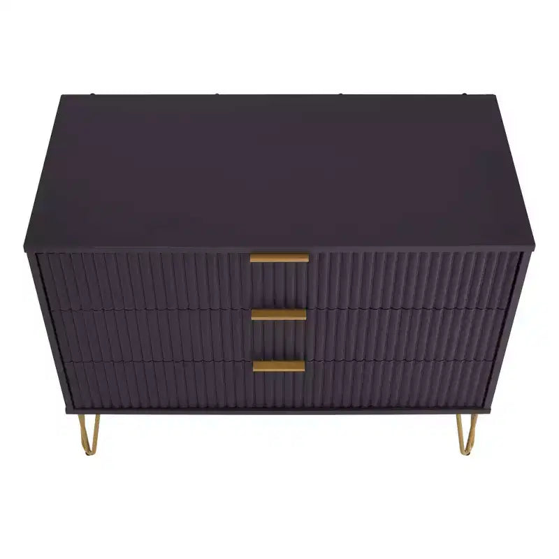 Ensemble commode 3 tiroirs et table de nuit 2 tiroirs moderne 2 pièces Manhattan Comfort Dumbo