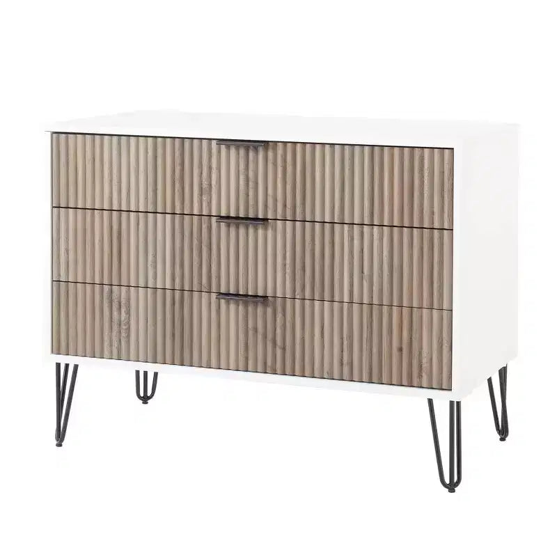 Ensemble commode 3 tiroirs et table de nuit 2 tiroirs moderne 2 pièces Manhattan Comfort Dumbo