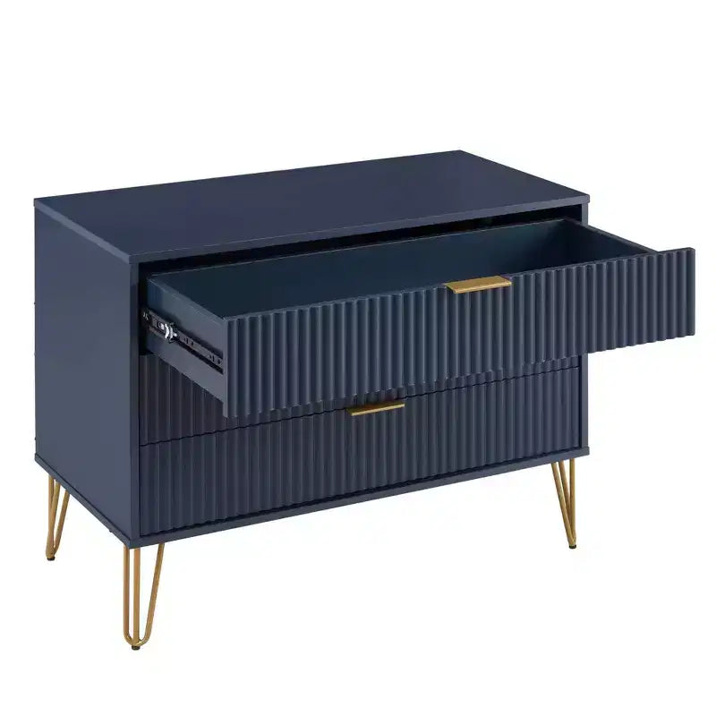 Ensemble commode 3 tiroirs et table de nuit 2 tiroirs moderne 2 pièces Manhattan Comfort Dumbo