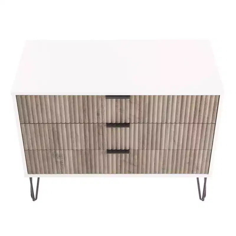 Ensemble commode 3 tiroirs et table de nuit 2 tiroirs moderne 2 pièces Manhattan Comfort Dumbo