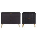 Ensemble commode 3 tiroirs et table de nuit 2 tiroirs moderne 2 pièces Manhattan Comfort Dumbo